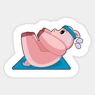 Pig Fitness Abs Workout Sports Sticker